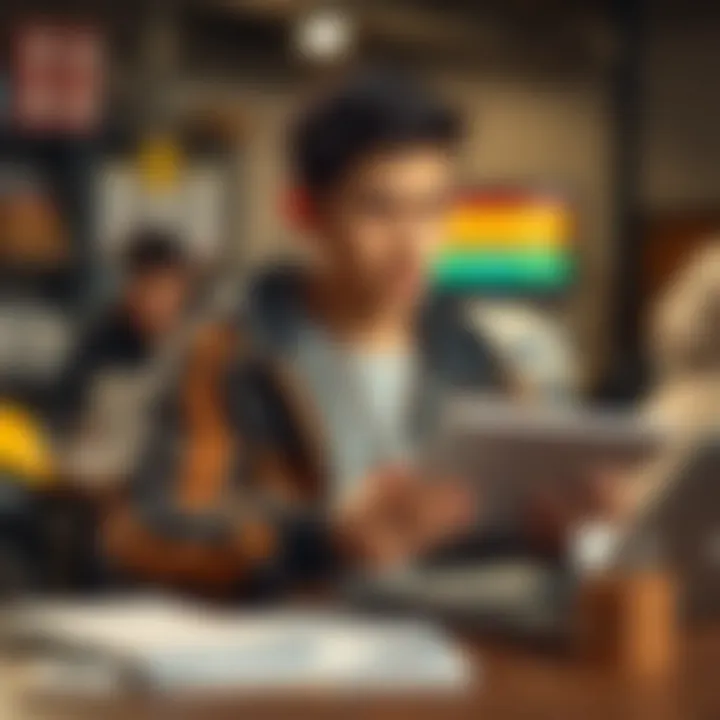 Young individual reviewing job options