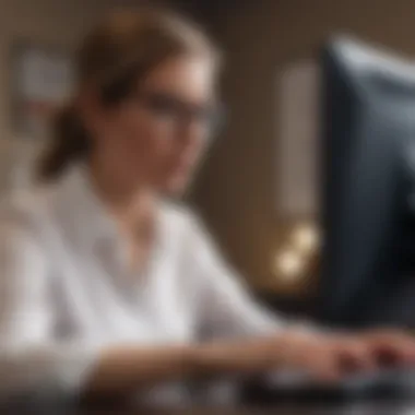 Professional Businesswoman Looking at Computer