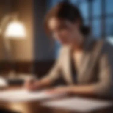 Sophisticated Business Correspondence Professional businesswoman writing on high-quality paper