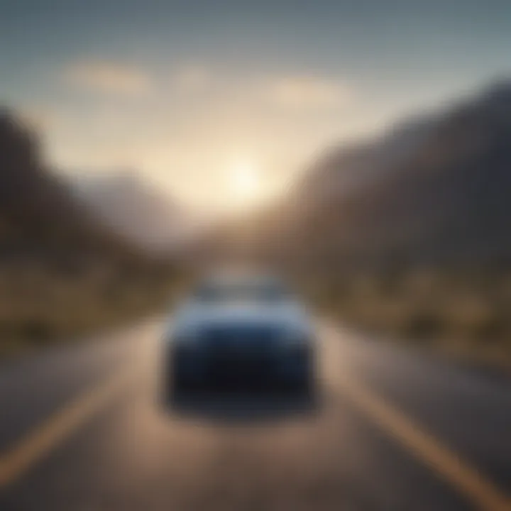 A serene road showcasing a car in motion symbolizing financial freedom.