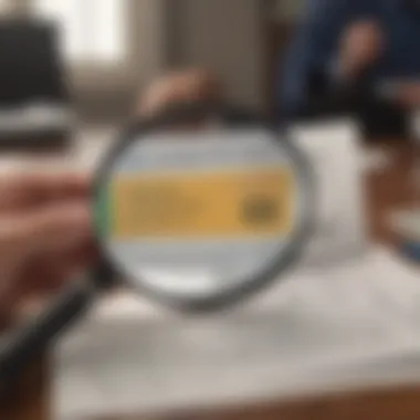 A magnifying glass over a credit report