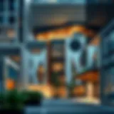 Modern commercial property showcasing diverse architecture