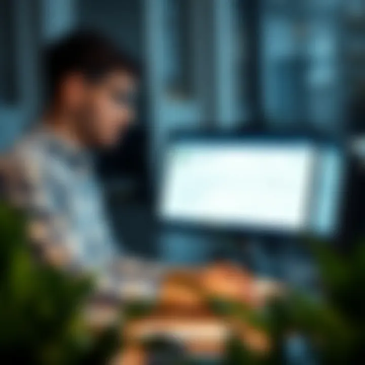 An individual using a computer to order checks online