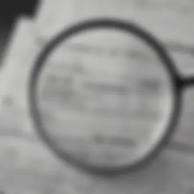 Detail-Oriented Tax Reporting Abstract representation of tax forms and magnifying glass emphasizing attention to detail