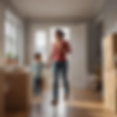 New Beginning in a Safe Home Single mother and child moving into their new home