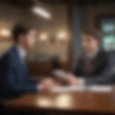 A mock interview scenario with a teenager and interviewer