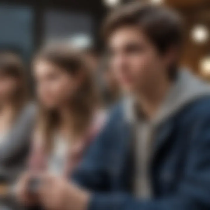 Networking event with teenagers engaging and communicating