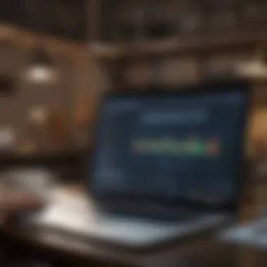 Engaging with Financial Data A person analyzing financial data on a laptop