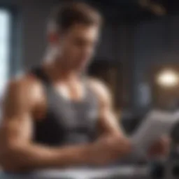 Fitness instructor studying course materials