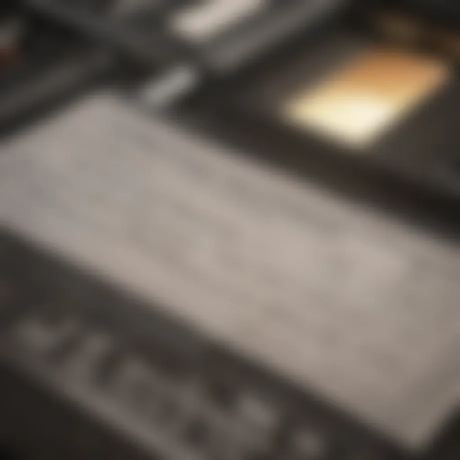 Detailed view of a check layout highlighting essential components