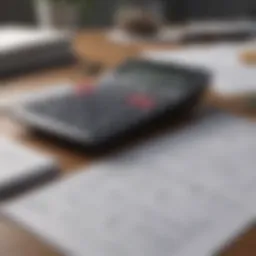 Financial documents and calculator on a desk