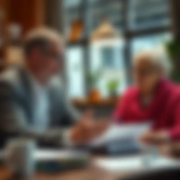 Retirement Planner Discussing Tax Strategies A retirement planner discussing tax strategies with a senior client