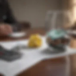 Conceptual representation of fixed indemnity plans with symbols of finance and health