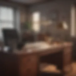 Illustration depicting traditional office setting