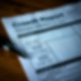 Detailed view of a credit report highlighting key sections