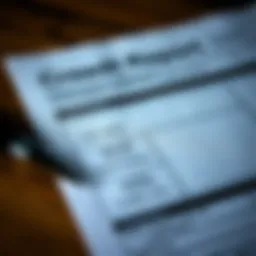 Detailed view of a credit report highlighting key sections