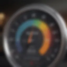 Illustration of a credit score gauge highlighting the minimum threshold for HELOC loans