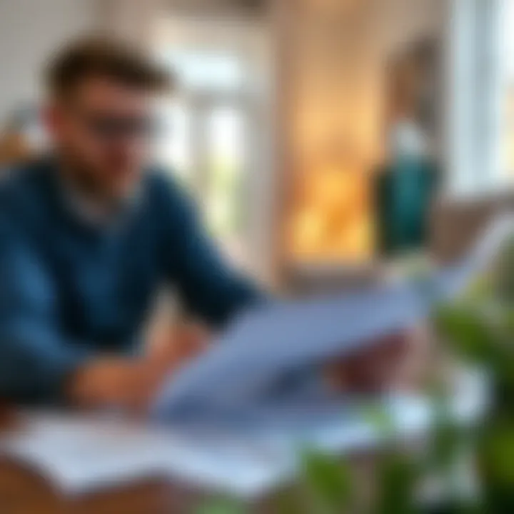 Financial Planning and Tax Assessed Value A conceptual image showing a homeowner reviewing financial documents related to property value