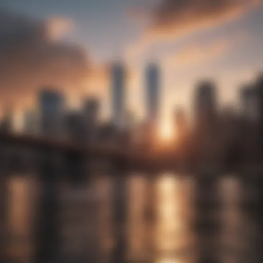 Skyscrapers in NYC at sunset