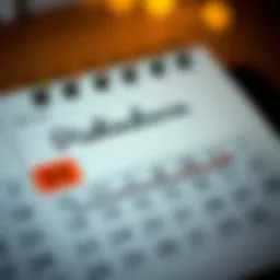 A calendar highlighting the record date of dividends