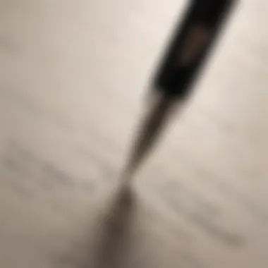 Artisanal Writing Instrument Well-crafted fountain pen on a premium quality letter