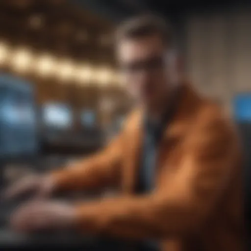 A successful individual in a tech environment showcasing digital skills.