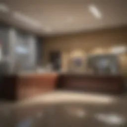 Bank branch interior showcasing check cashing options